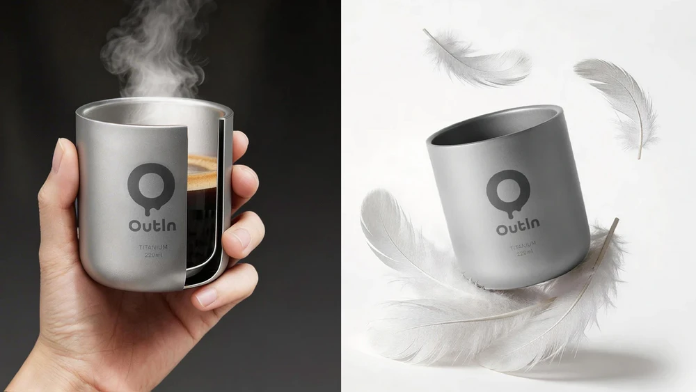 Gertuvė OutIn Titanium Cup 220 ml sidabrinė