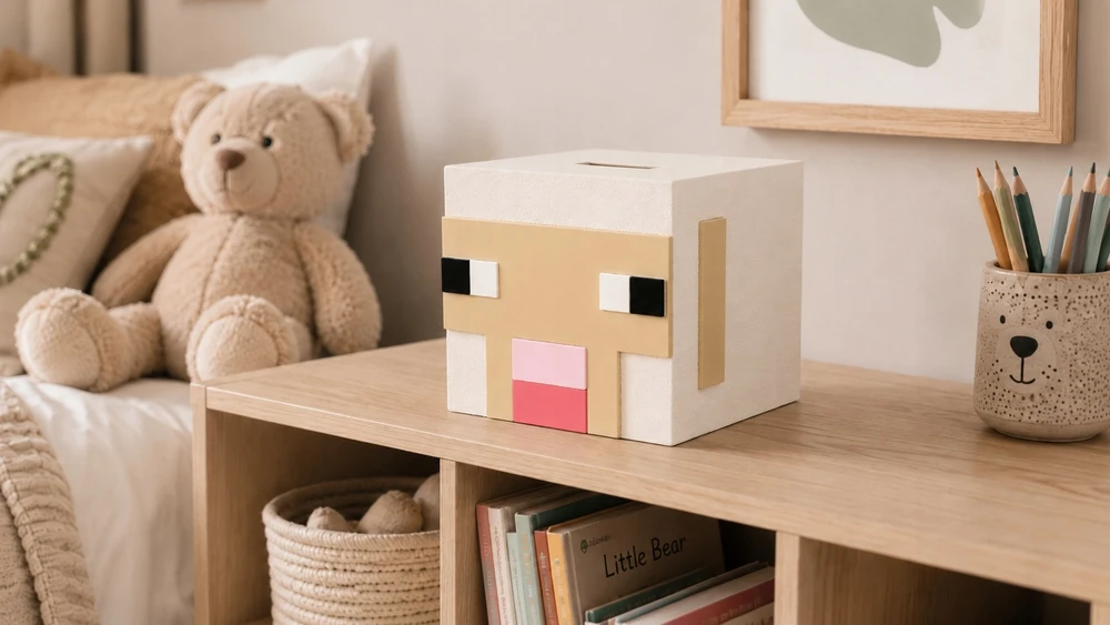 Bez Marki OWCA Sheep Skarbonka Pixele PREZENT vaikams + IMIĘ PERSONALIZACJA eko