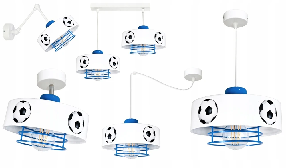Bez Marki PAJĄK LAMPA WISZĄCA MUNDIAL SPIRO 4 mėlyna