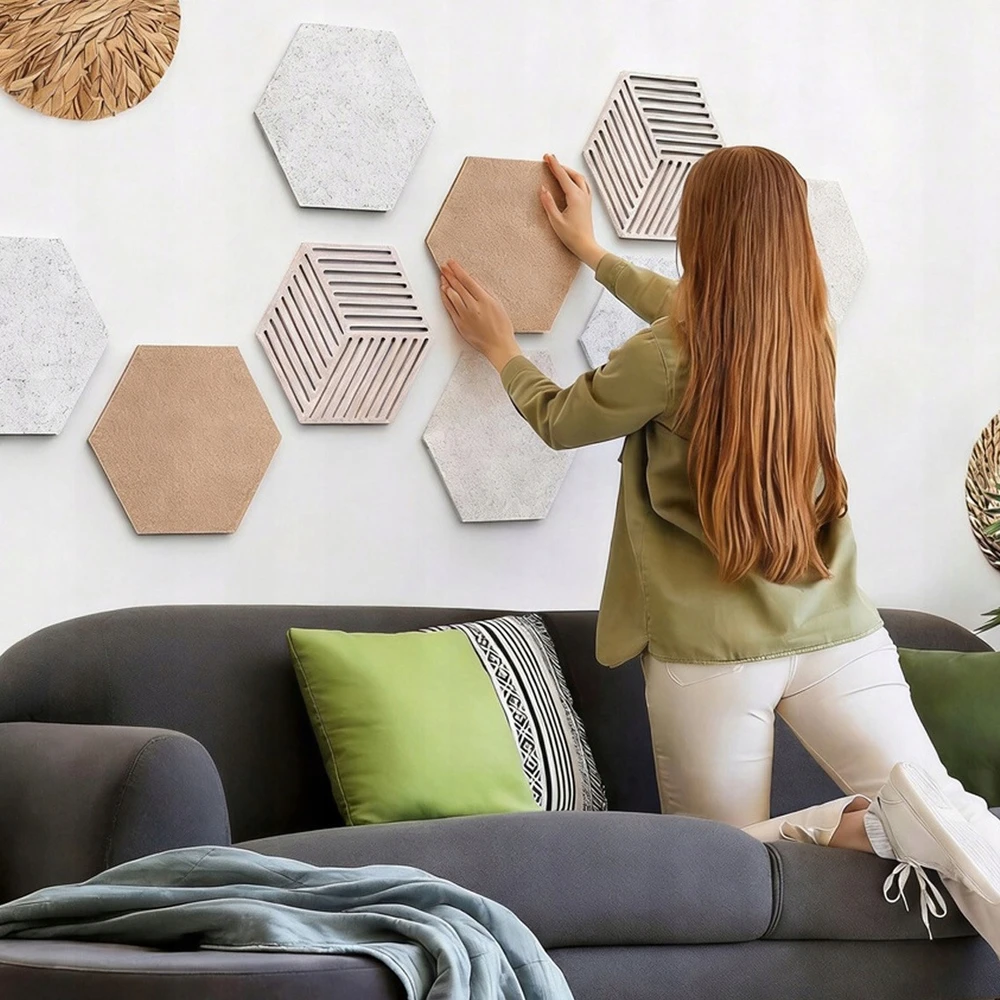 Bez Marki PANEL FILCOWY TABLICA FILCOWA KORKOWA NA ŚCIANĘ 30 X 26 X 0.9 CM 10SZT