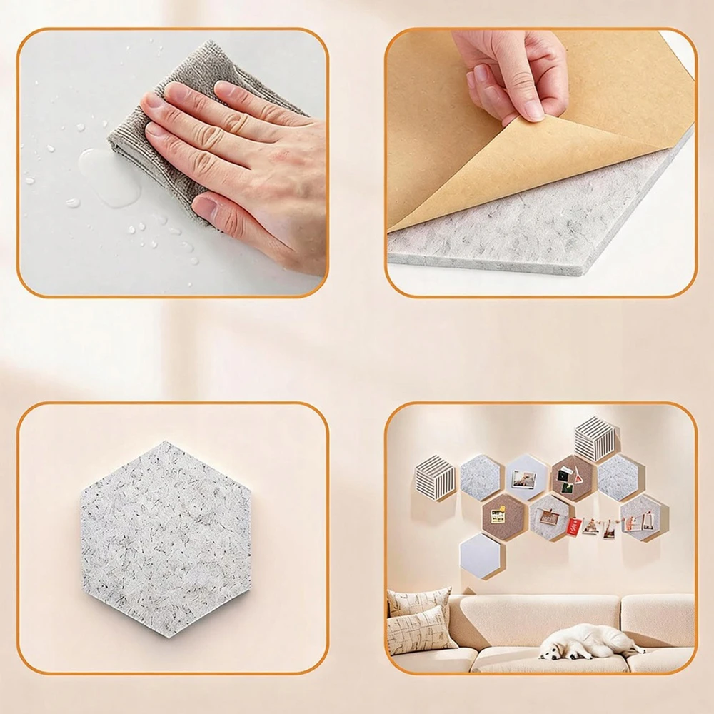 Bez Marki PANEL FILCOWY TABLICA FILCOWA KORKOWA NA ŚCIANĘ 30 X 26 X 0.9 CM 10SZT