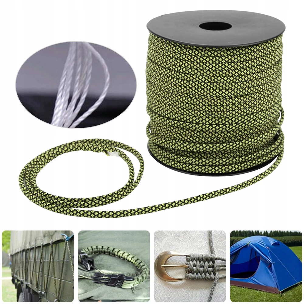 Bez Marki PARACORD 50M 4MM TARP palapinės virvė