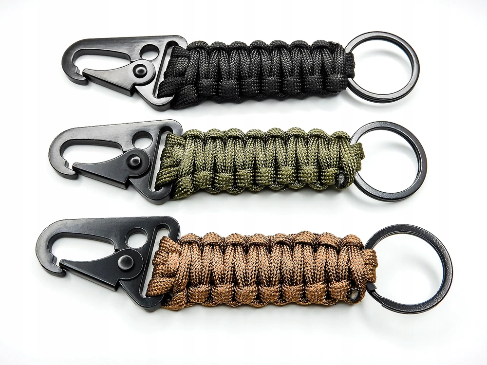 Bez Marki Paracord karabinas raktų pakabukas lauko reikmenims
