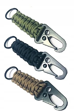 Bez Marki Paracord karabinas raktų pakabukas lauko reikmenims