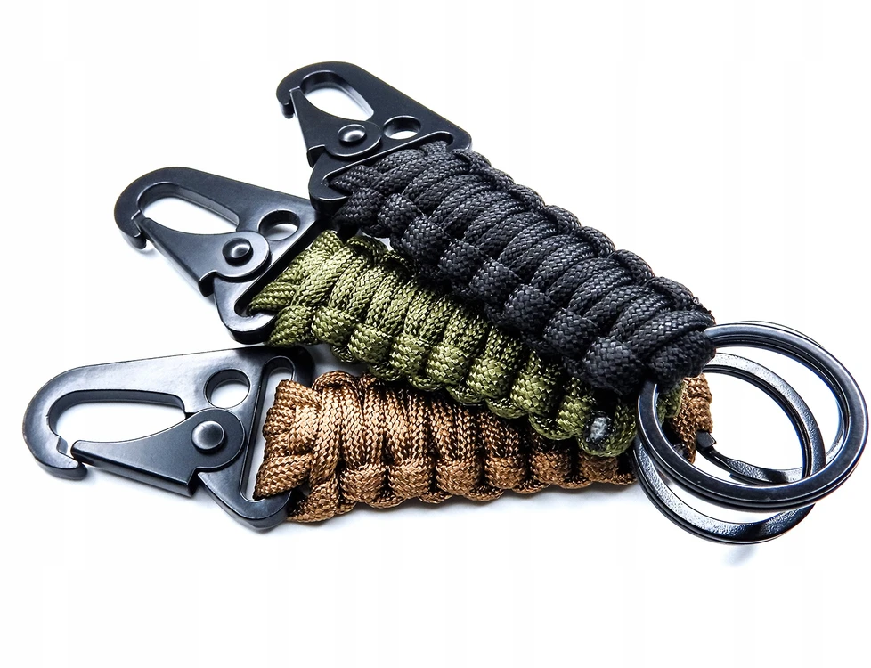 Bez Marki Paracord karabinas raktų pakabukas lauko reikmenims