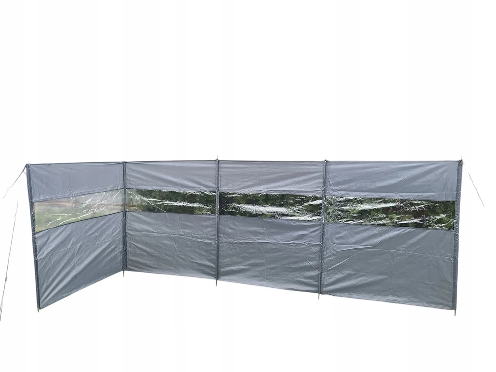 Bez Marki Paravanas lauko poilsiui, 4 paneliai, 460x134cm, su langais