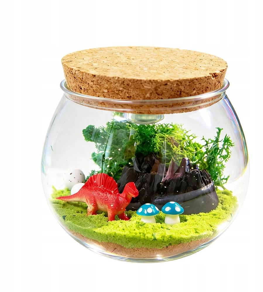 Bez Marki „Pasidaryk pats“ DINOZAUURŲ RINKINYS KŪRYBINGAS MAGICAL TERARIUM LED FONINIS ŠVIETIMAS + NUOTOLINIO PULTAS