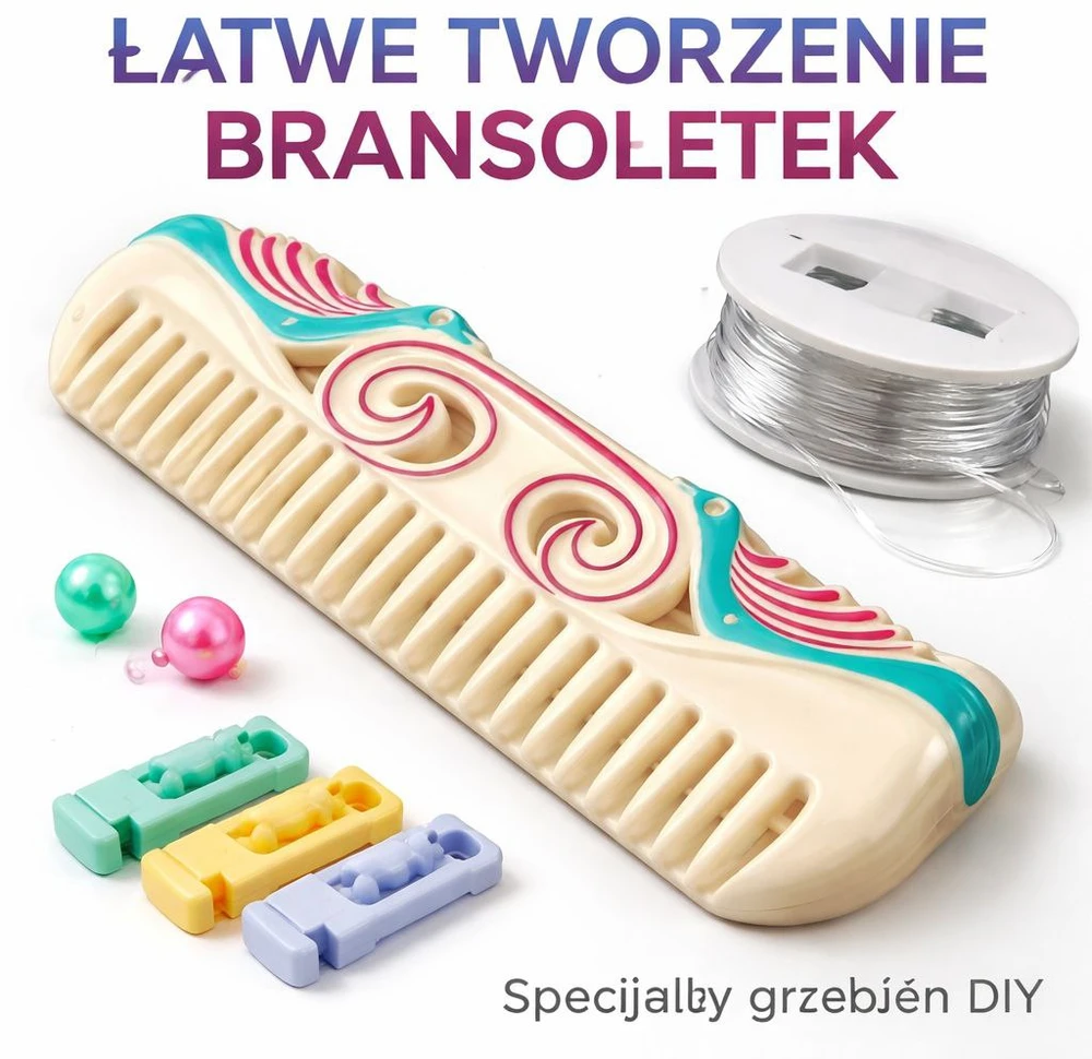 Bez Marki „Pasidaryk pats“ karoliukų apyrankių GAMYBOS RINKINYS + MAŠINA 12 RIČIŲ