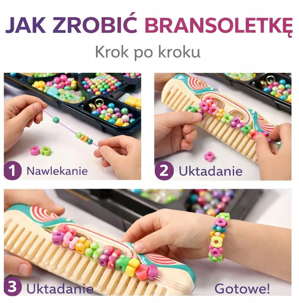 Bez Marki „Pasidaryk pats“ karoliukų apyrankių GAMYBOS RINKINYS + MAŠINA 12 RIČIŲ