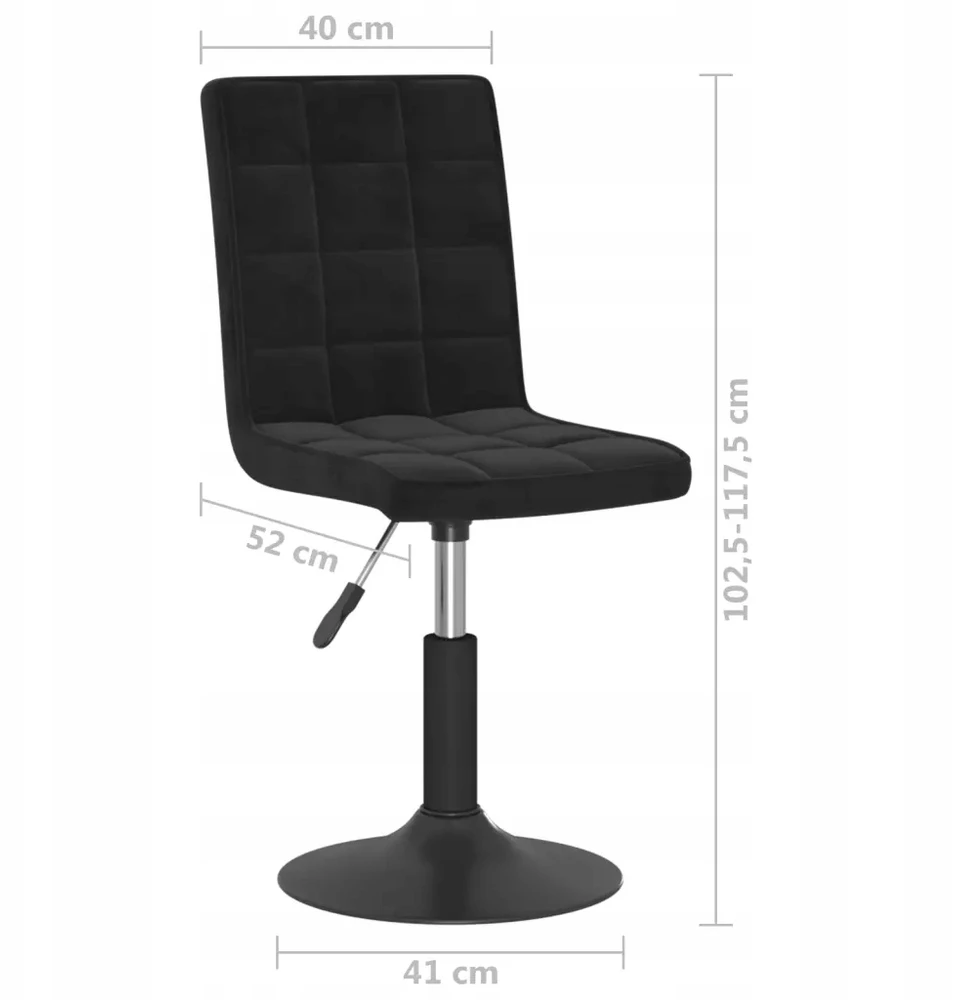 Bez Marki Pasukamos stalo kėdės 40x52x(102,5-117,5)cm, juodos