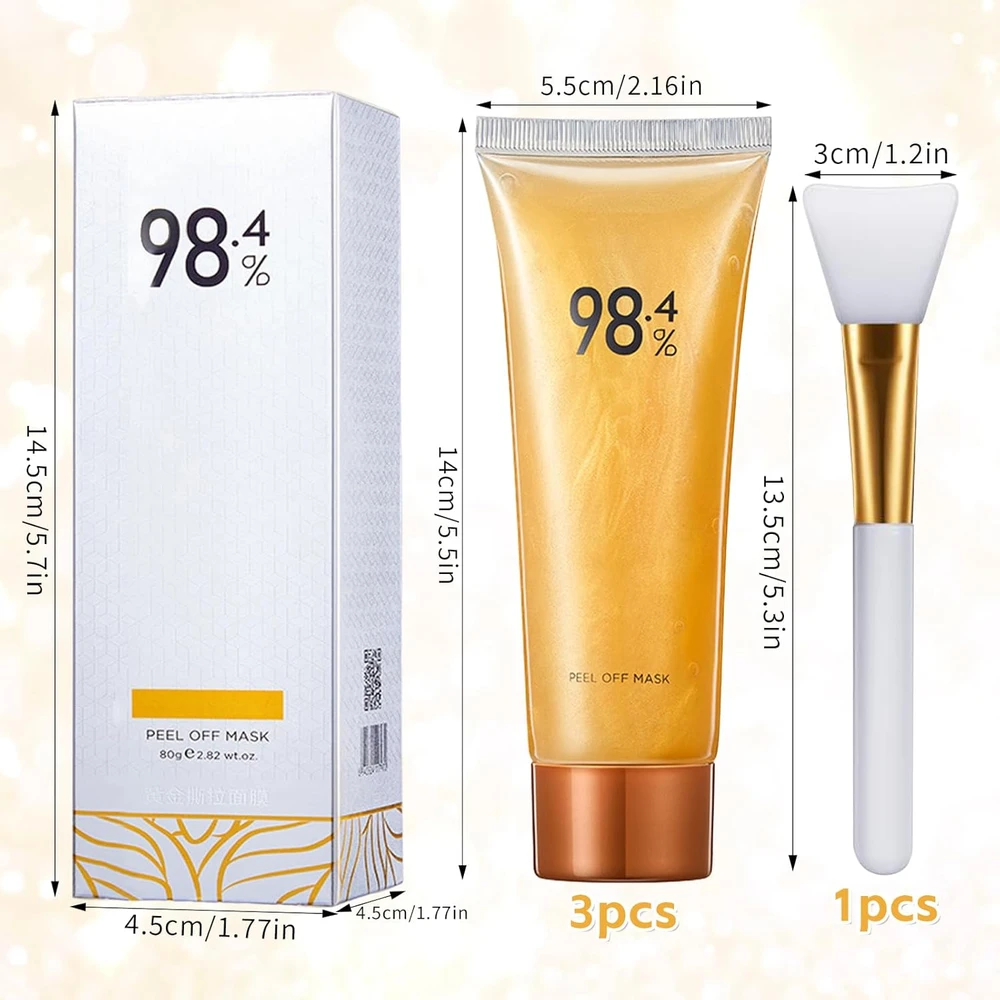Bez Marki PEEL OFF MASK 3 GOLD ANTIRUKŠČIŲ DRĖKINANTIS GEL