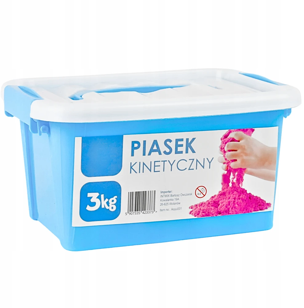 Bez Marki PIASEK KINETYCZNY PIASKOWNICA DUŻY Rinkinys 3KG FOREMKI ŁOPATKA DZIEŃ DZIECKA