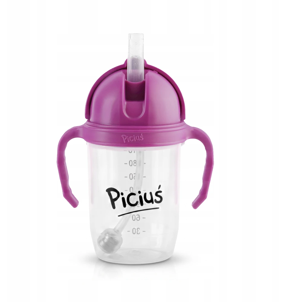 Bez Marki Piciuś Sippy buteliukas vaikams su svertu šiaudeliu 240 ml 6m+ FIG