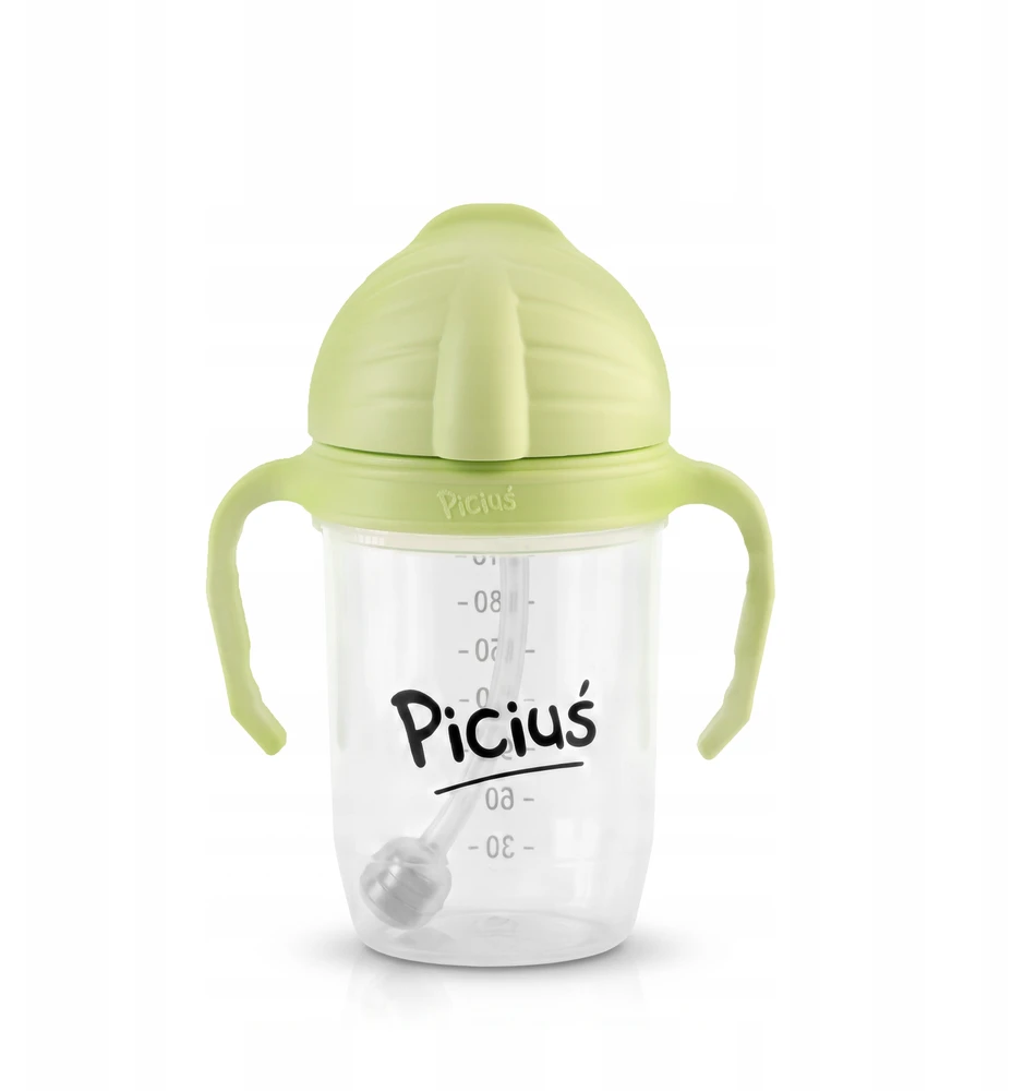 Bez Marki Piciuś Sippy buteliukas vaikams su pasvertu šiaudeliu 240 ml 6m+ PISTAČIŲ