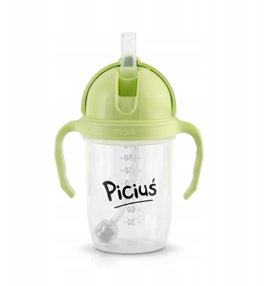 Bez Marki Piciuś Sippy buteliukas vaikams su pasvertu šiaudeliu 240 ml 6m+ PISTAČIŲ
