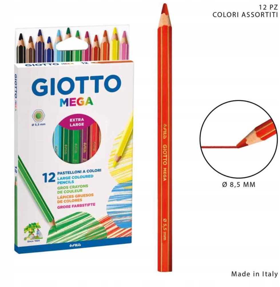 Bez Marki Pieštukai GIOTTO MEGA 12sp F225600 FILA