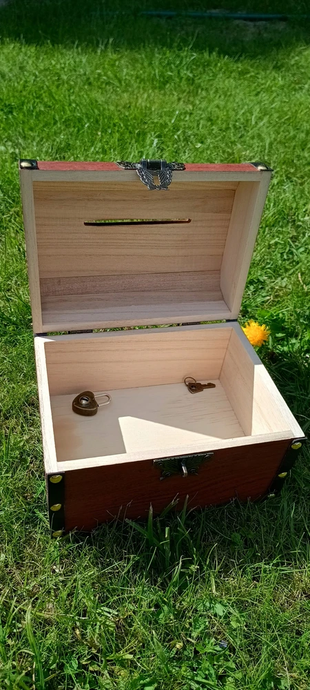 Bez Marki Pinigų dėžutė Medinė dėžutė, skrynia, pakabinama spyna dovanai, 14,5 cm