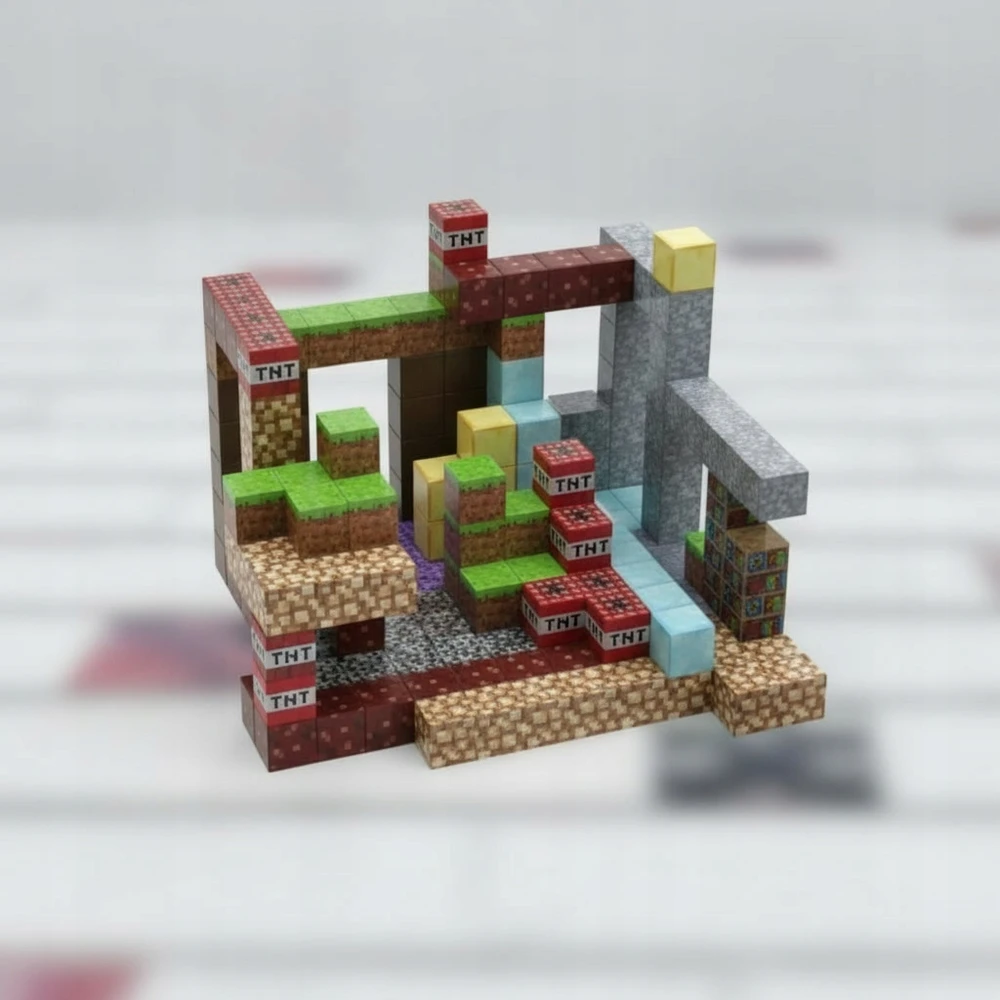 Bez Marki PIXEL Magnetiniai statybiniai blokeliai Statybiniai kubeliai Vaikams 220 vnt