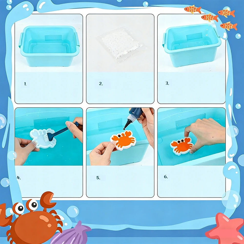 Bez Marki PLASTIKOS PASTA VAIKAMS KŪRYBINIS VANDENS GELŲ RINKINYS „Pasidaryk pats“ „AQUA GEL“ formelių