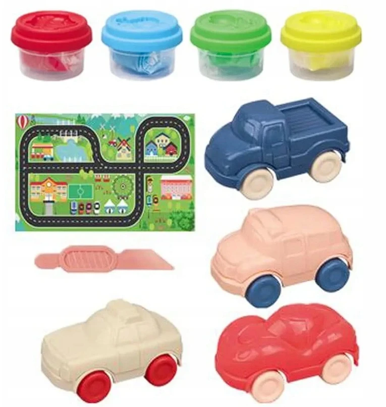 Bez Marki PLASTIKOS PASTOS MOLIS RINKINYS AUTOMOBILIAI AUTOMOBILIAI KŪRYBINĖS LINKSMĖS VAIKAMS