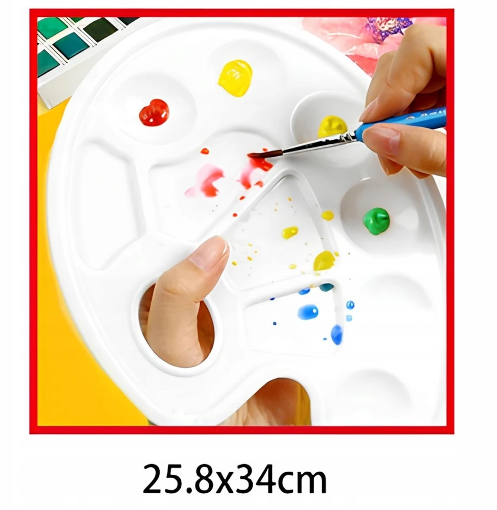 Bez Marki Plastikowa paleta malarska 25.8×34 cm do farb akrylowych i olejnych