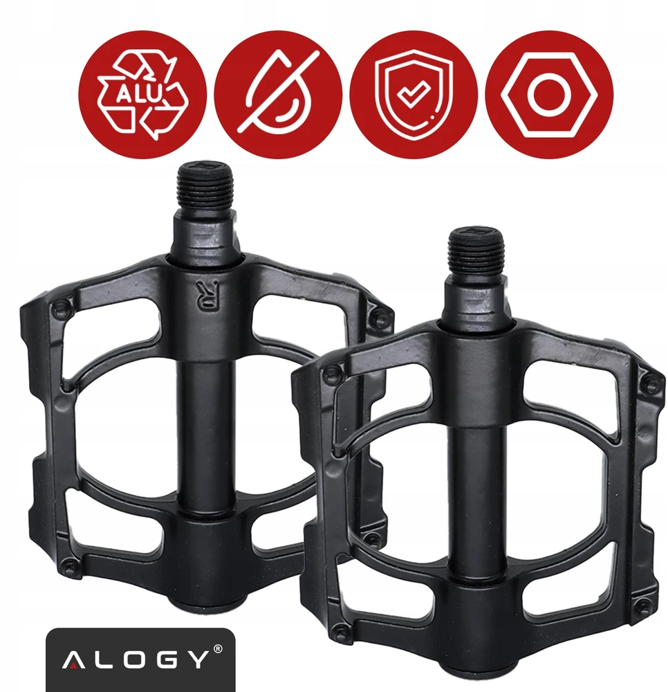 Bez Marki PLATFORMINIAI DVIRAČIO PEDALAI ALUMINIUMINIAI MTB BMX KAIŠČIAI 9/16" LIGHT UNIVERSAL