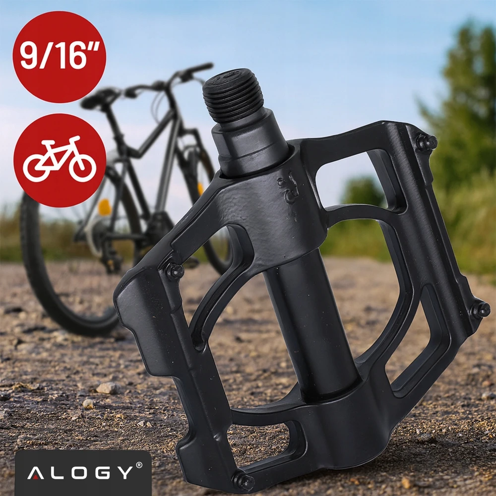 Bez Marki PLATFORMINIAI DVIRAČIO PEDALAI ALUMINIUMINIAI MTB BMX KAIŠČIAI 9/16" LIGHT UNIVERSAL