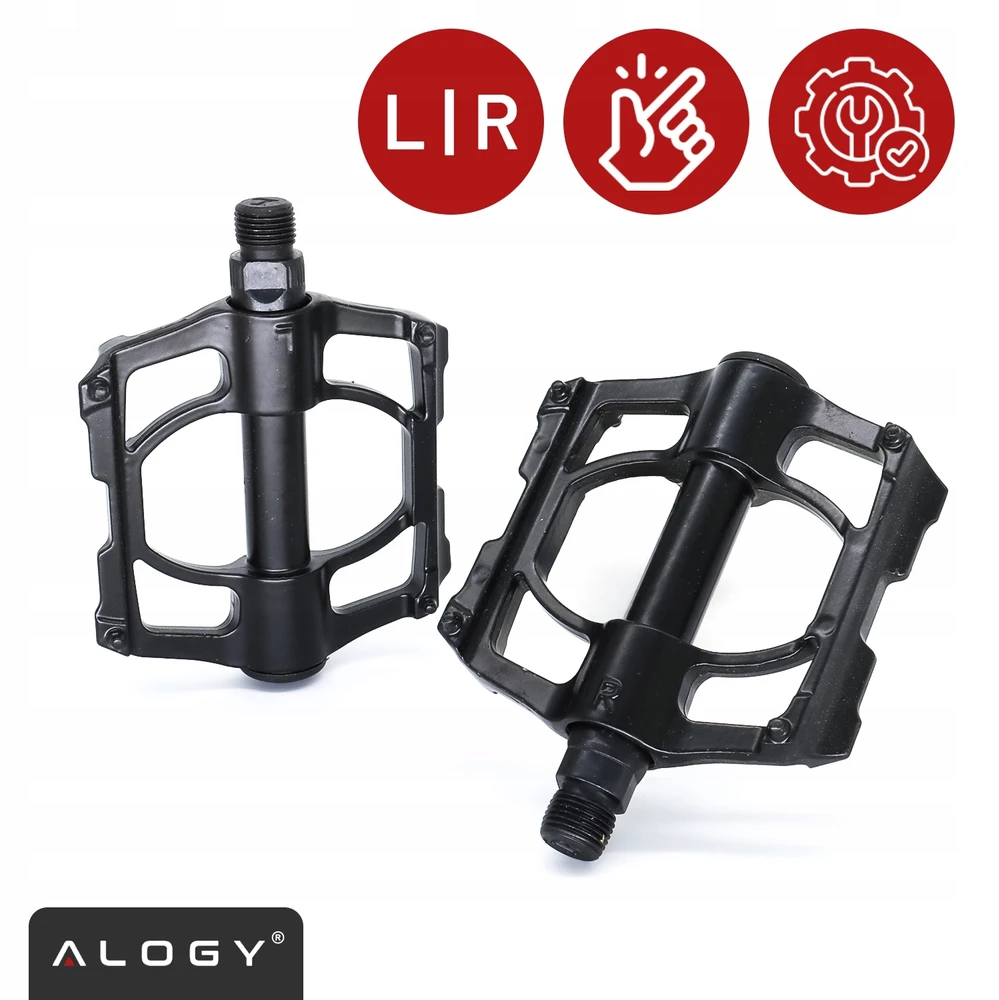 Bez Marki PLATFORMINIAI DVIRAČIO PEDALAI ALUMINIUMINIAI MTB BMX KAIŠČIAI 9/16" LIGHT UNIVERSAL
