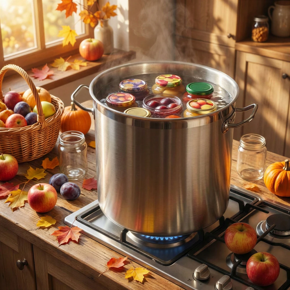 Bez Marki PLIENINIS PUODAS 22L GASTRO PLUS 30 CM SU dangteliu DIDELIS PROFESIONALUS