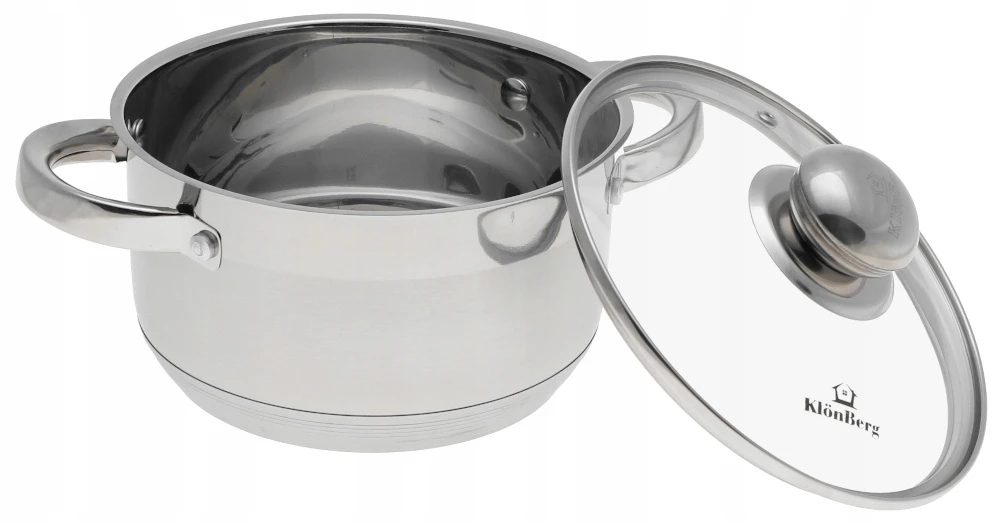 Bez Marki Plieninis PUODAS 9x DUGNIS su dangčiu 1,8L 16cm INDUKCINĖS dujos 2562