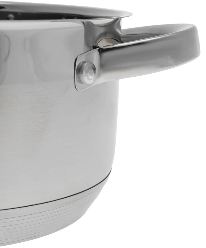 Bez Marki Plieninis PUODAS 9x DUGNIS su dangčiu 1,8L 16cm INDUKCINĖS dujos 2562