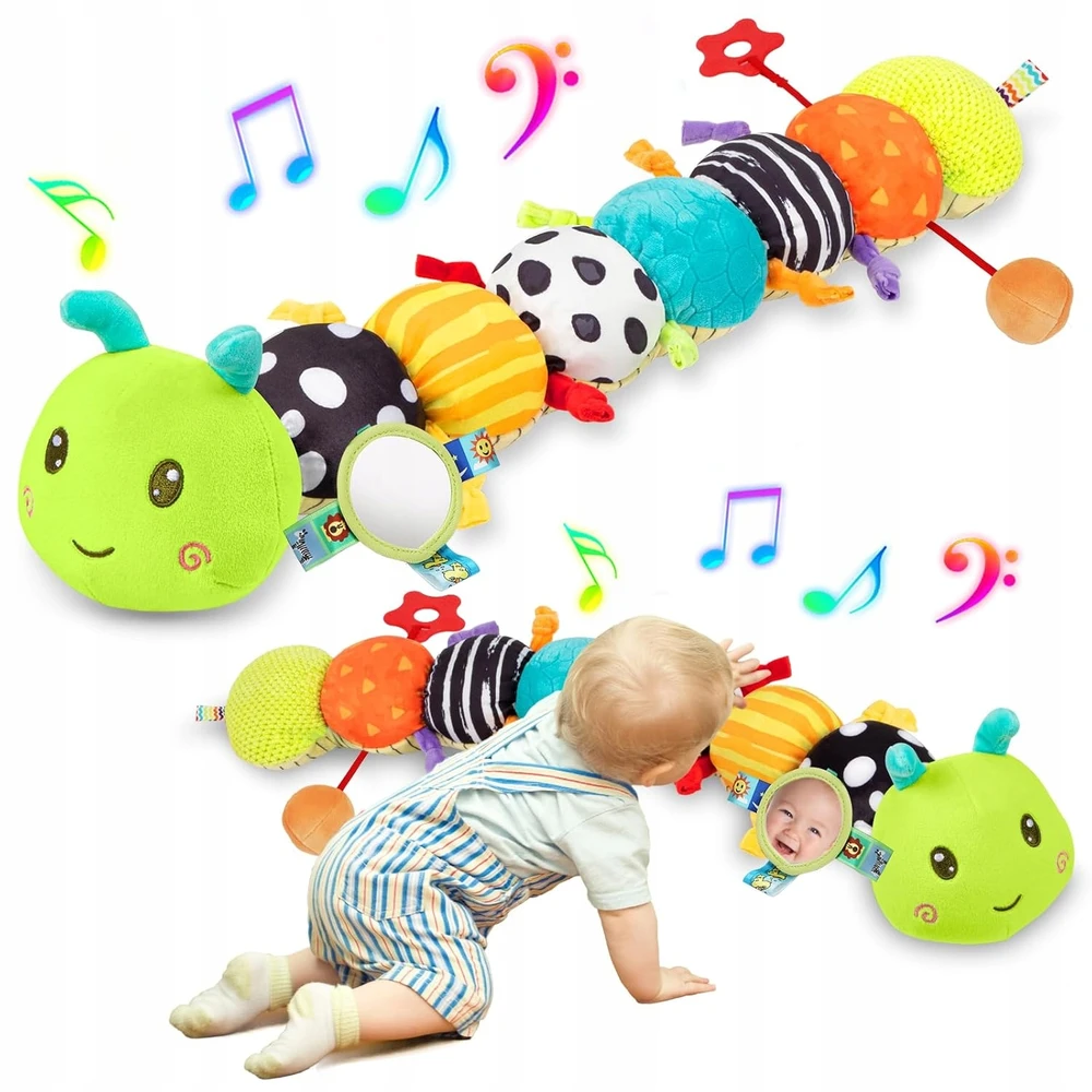 Bez Marki Pliušinis muzikinis vikšrų jutimo žaislas kūdikiams