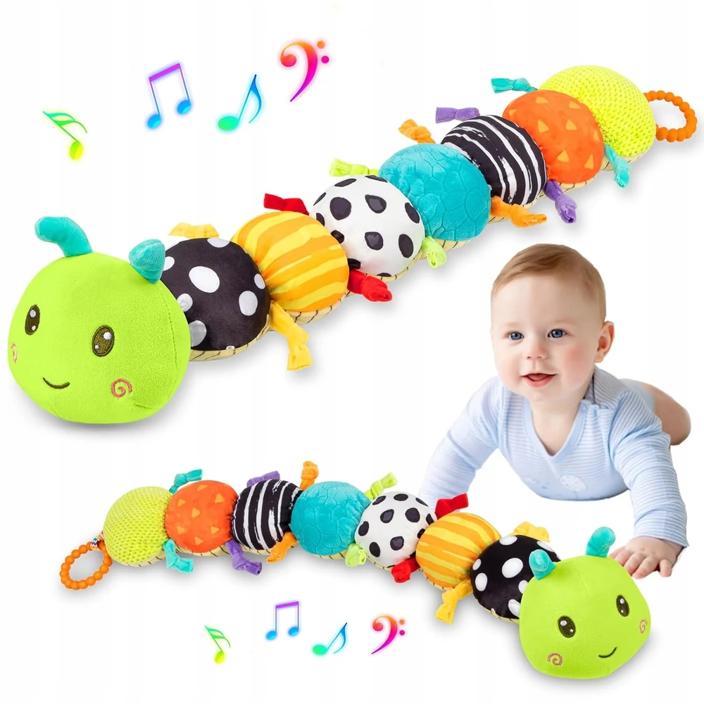 Bez Marki Pliušinis muzikinis vikšrų jutimo žaislas kūdikiams