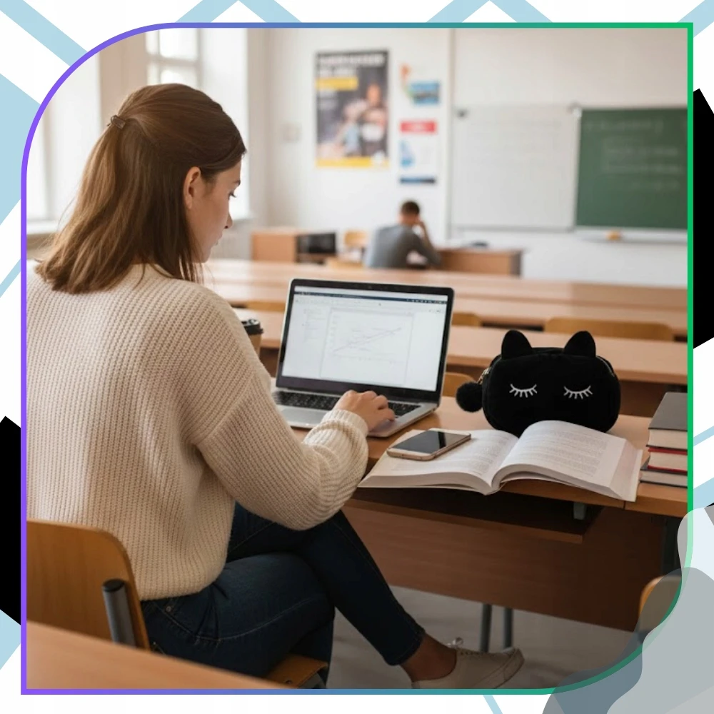 Bez Marki Plušinis mokyklinis dėklas su pomponu, katės formos