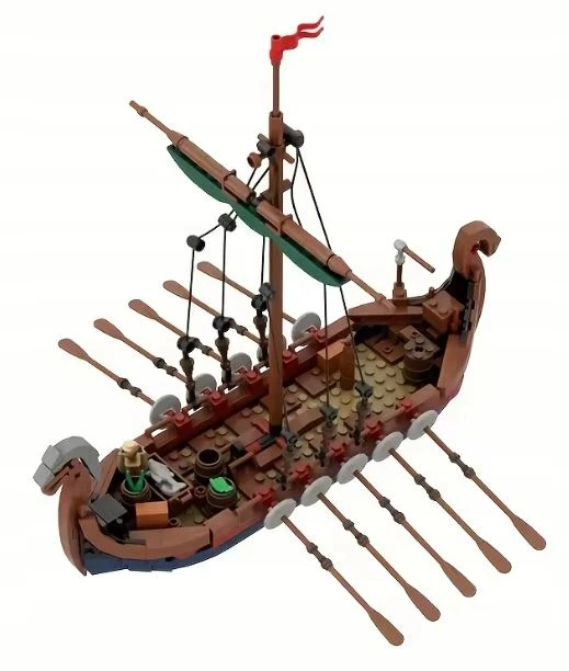 Bez Marki Plytos, suderinamos su L3GO Viking Ship Pirate Knights 463 elementais