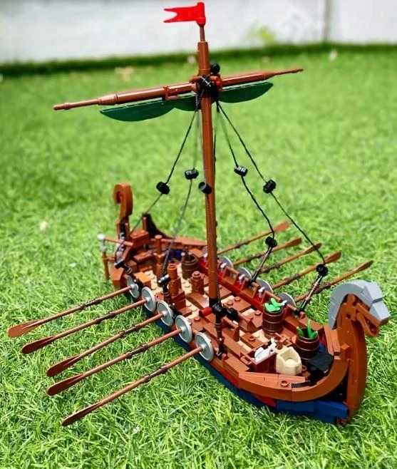 Bez Marki Plytos, suderinamos su L3GO Viking Ship Pirate Knights 463 elementais