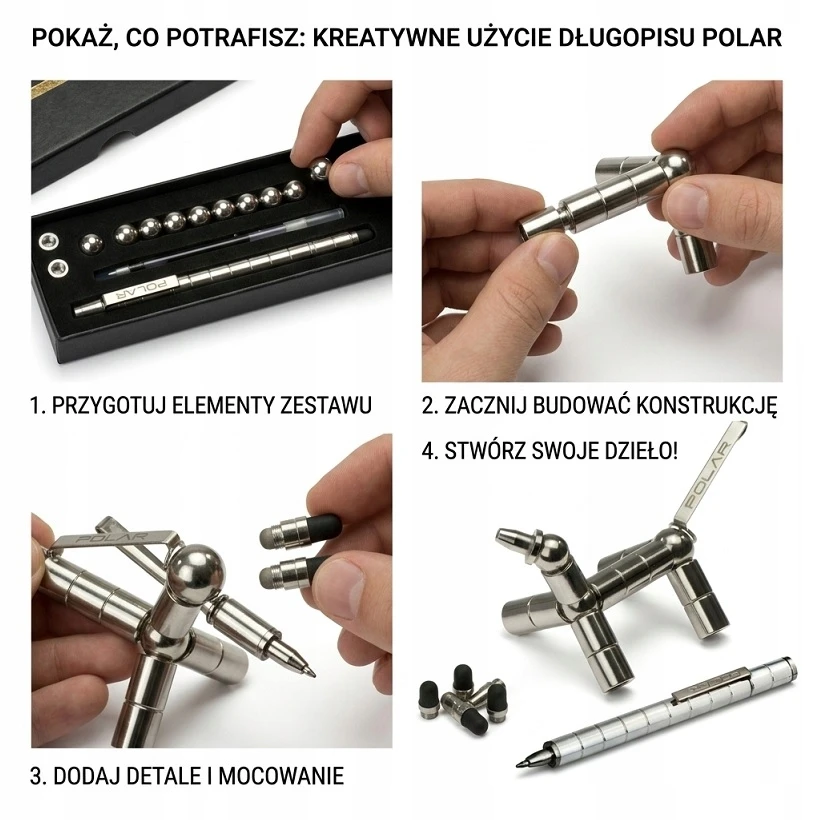 Bez Marki Polar Pen – magnetinis rašiklis 2in1, kūrybiškas ir daugiafunkcis