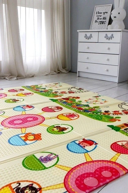 Bez Marki Porolono kilimėlis 200×180 Sulankstomas THICK – Mokomasis kilimėlis kūdikiams XPE