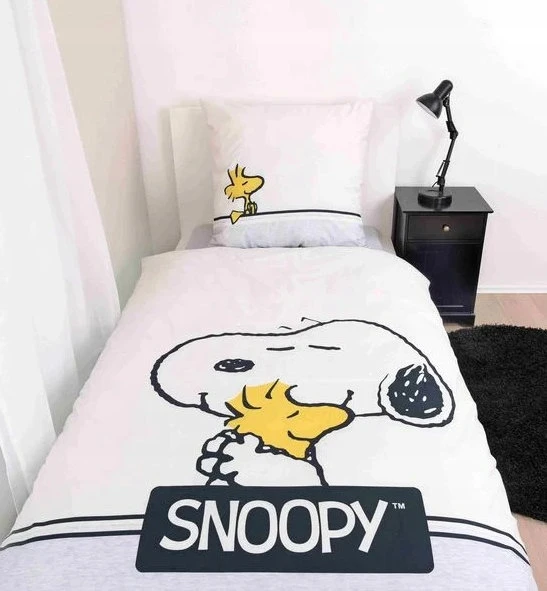 Bez Marki Posciel bawełniana Fistaszki dziecięca Snoopy Pies Snupi 140x200 CERTYFIKAT