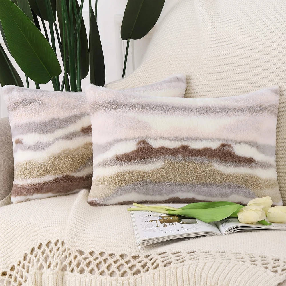 Bez Marki POSZEWKI NA PODUSZKI 30x50cm BOHO MIĘKKIE FUTERKO Rinkinys 2 SZT DEKORACYJNE