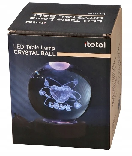 Bez Marki Prezent Szklana kula 6cm Lampka na biurko Z serduszkiem Podświetlenie LED