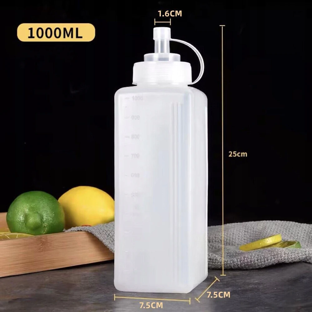 Bez Marki Prieskonių išspaudžiamas buteliukas, naudojamas namuose, plačiai atvertas, daugkartinio naudojimo, 1000 ml