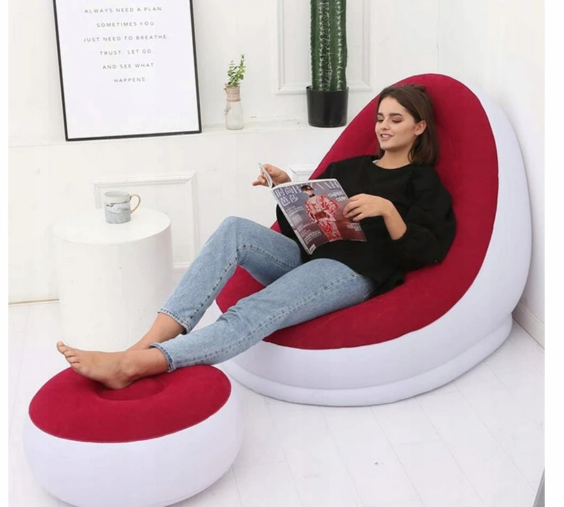 Bez Marki Pripučiamas fotelis-sofa su pėdų atrama, mėlynas