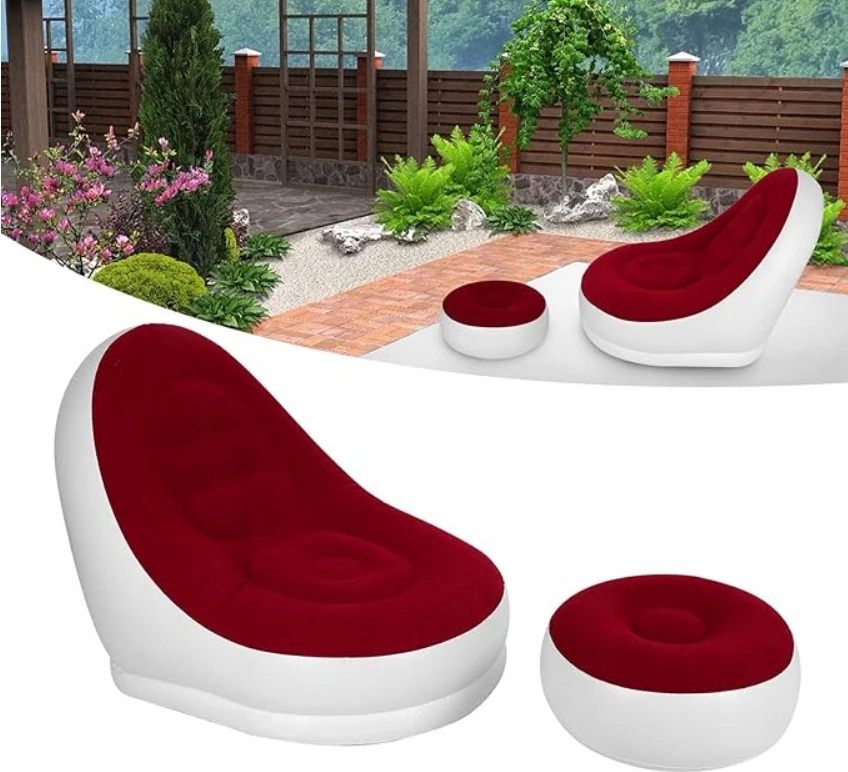 Bez Marki Pripučiamas fotelis-sofa su pėdų atrama, mėlynas
