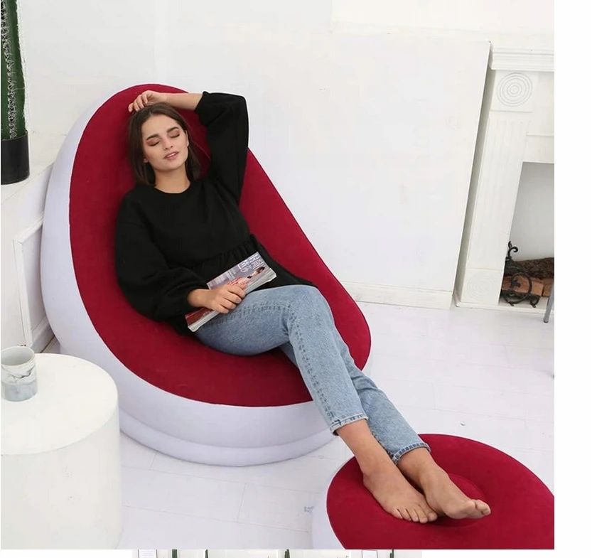 Bez Marki Pripučiamas fotelis-sofa su pėdų atrama, mėlynas