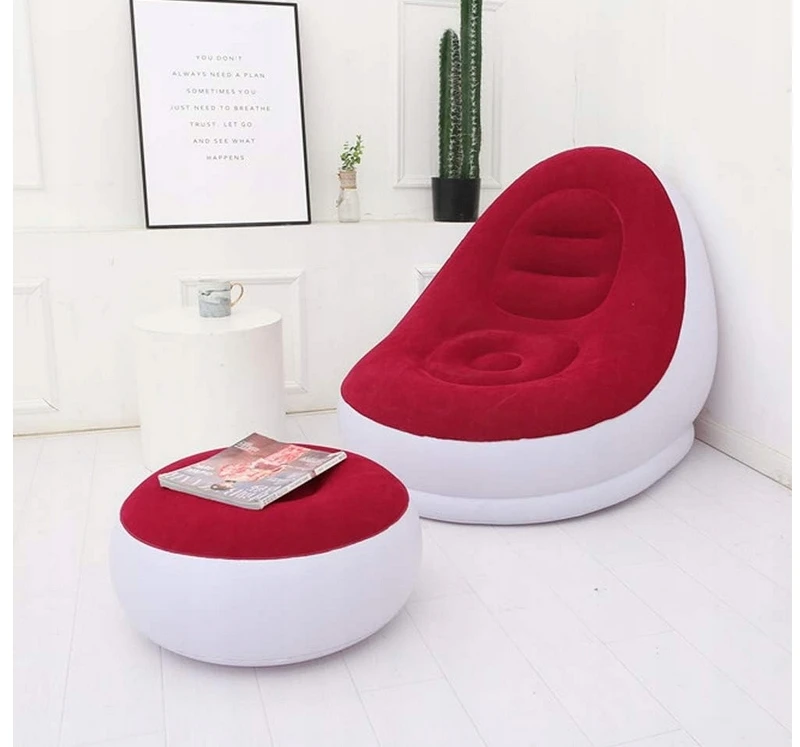 Bez Marki Pripučiamas fotelis-sofa su pėdų atrama, mėlynas