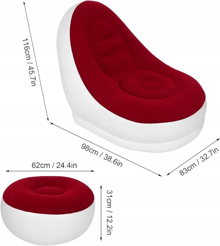 Bez Marki Pripučiamas fotelis-sofa su pėdų atrama, mėlynas