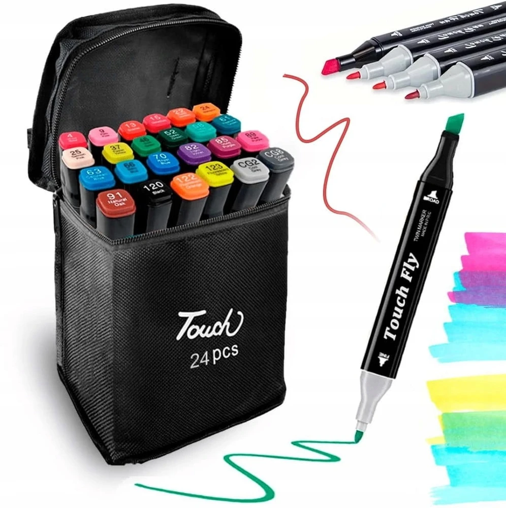 Bez Marki Pro ALCOHOL MARKERS 24 Vnt Žymekliai Žymekliai Dvipusiai žymekliai + MAIŠIS