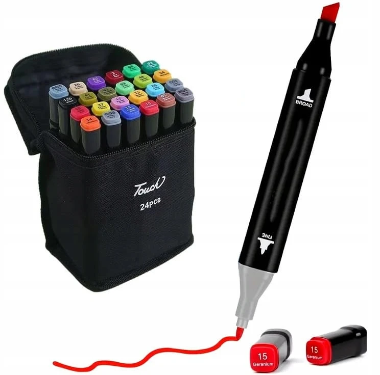 Bez Marki Pro ALCOHOL MARKERS 24 Vnt Žymekliai Žymekliai Dvipusiai žymekliai + MAIŠIS