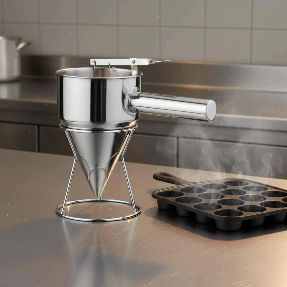 Bez Marki Profesjonalny dozownik do Batter Lejek kuchenny su drutem 1200ML 8MM W Pokrywa